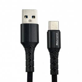 Mibrand MI-32 Nylon Charging Line USB for Type-C 2A 2m Black (MIDC/322TB)