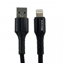 Mibrand MI-32 Nylon Charging Line USB for Lightning 2A 2m Black (MIDC/322LB)