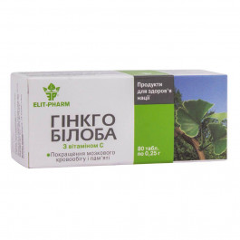 Elit-Pharm Гинкго билоба с витамином С, 80 таблеток,