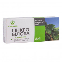 Elit-Pharm Гинкго билоба с витамином С, 40 таблеток,