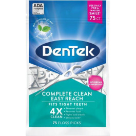 DenTek Флосс-зубочистки Комплексное очищение Задние зубы  75 шт (047701002155) (2.0008)