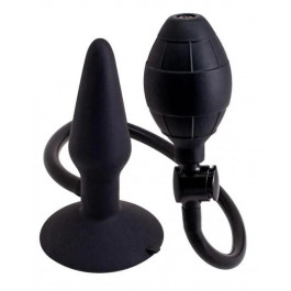 SevenCreations Silicone Pleasure Inflatable Butt Plug S, чорний (6946689011866)