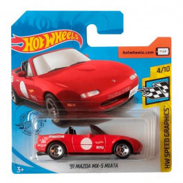 Hot Wheels 91 Mazda MX-5 Miata Speed Graphics FYD99 Red