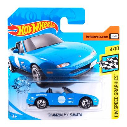 Hot Wheels 91 Mazda MX-5 Miata Speed Graphics FYB66 Blue - зображення 1