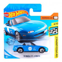Hot Wheels 91 Mazda MX-5 Miata Speed Graphics FYB66 Blue