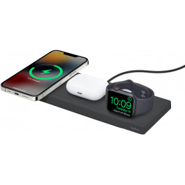 Belkin BOOST CHARGE PRO 3-in-1 Wireless Charging Pad with MagSafe Black (HPU72, WIZ016vfBK)