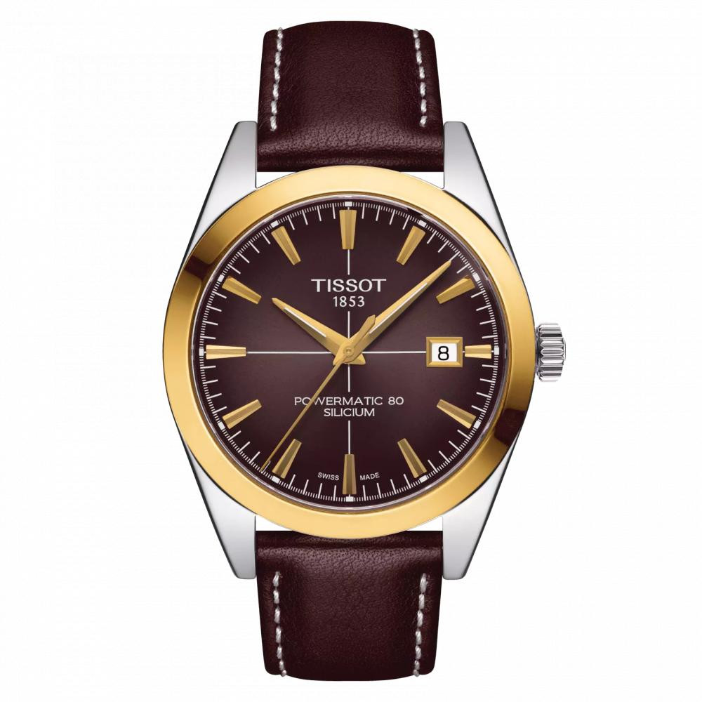 Tissot Gentleman Powermatic 80 Silicium Solid 18k Gold Bezel T927.407.46.291.01 - зображення 1