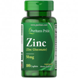 Puritan's Pride Zinc Gluconate 50 mg, 100 каплет