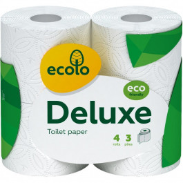 Ecolo Туалетная бумага Deluxe 3 слоя 4 шт. Белая (4820202890324)