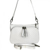 Assa Шкіряна жіноча сумка біла з тисненням плетенка  1050Б-3 - зображення 1