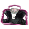 Silver Taurus Жіноча шкіряна сумка-саквояж  7627 фіолетова з тисненням та розписом на клапані - зображення 6