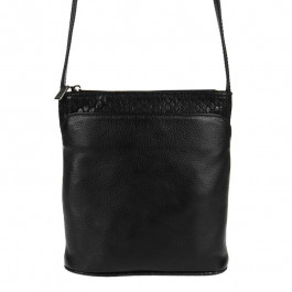 Desisan Шкіряна сумка через плече жіноча чорна  3067-1