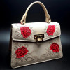 Silver Taurus Маленька жіноча сумочка  7115 бежева з ручним тисненням і розписом Троянди - зображення 2