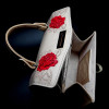 Silver Taurus Маленька жіноча сумочка  7115 бежева з ручним тисненням і розписом Троянди - зображення 4
