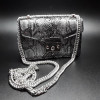 Silver Taurus Жіноча шкіряна сумочка  7120 чорно-срібляста з тисненням під пітона - зображення 2