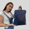Assa Рюкзак  929-157 женский кожаный синий - зображення 4