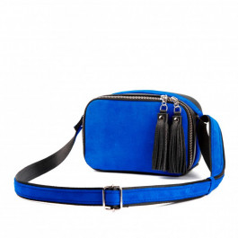 Firetto Сумка-клатч через плече  Флоррі ZL00052-1 жіноча шкіряна чорна флотар + синій замш