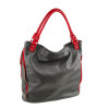 Assa Шкіряна сумка жіноча чорна з червоною обробкою  982-1 - зображення 1