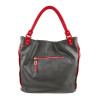 Assa Шкіряна сумка жіноча чорна з червоною обробкою  982-1 - зображення 3