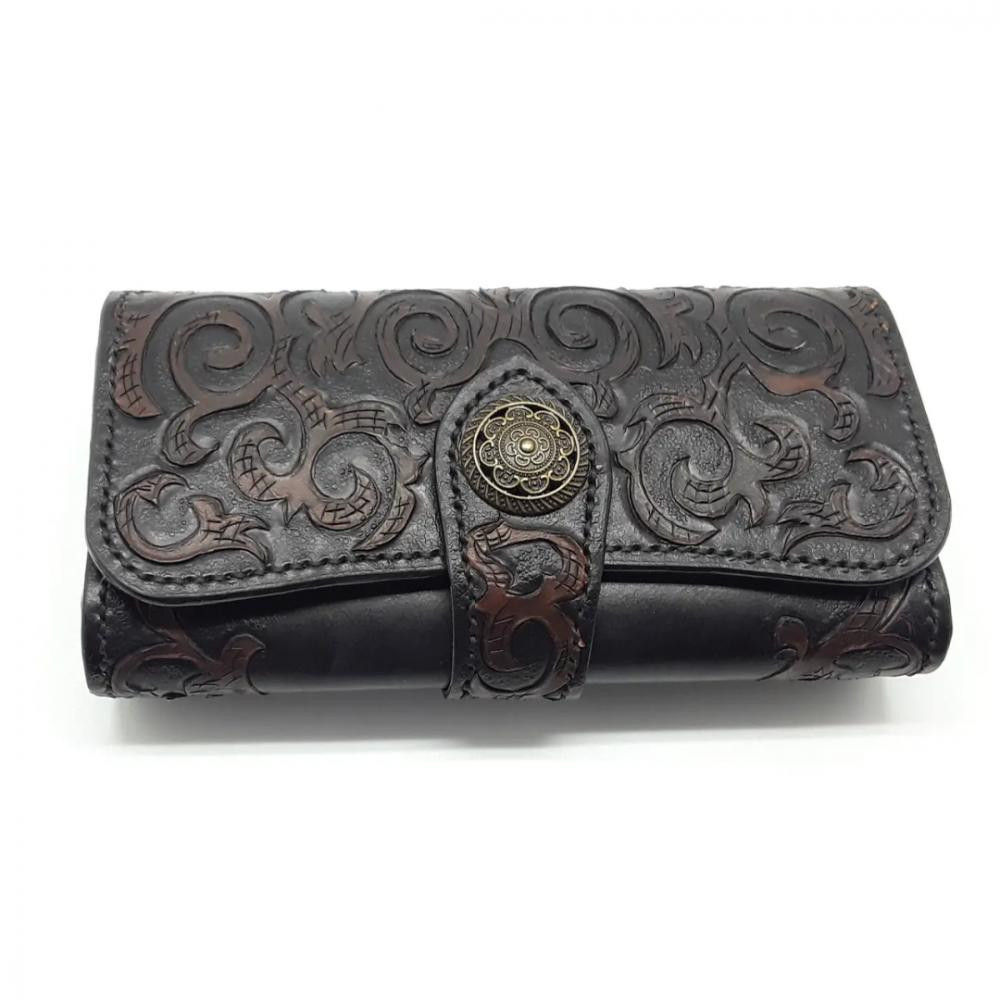 Silver Taurus Жіночий гаманець  7587 шкіряний чорний з авторським тисненням - зображення 1