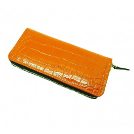 Silver Taurus Жіночий гаманець  7391 з натуральної шкіри помаранчевий з тисненням під крокодил