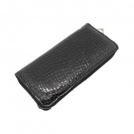Silver Taurus Жіночий гаманець  7289 з натуральної шкіри чорного кольору з тисненням під крокодил