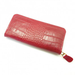Silver Taurus Жіночий гаманець  7354 з натуральної шкіри червоного кольору з тисненням під крокодил