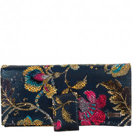 Desisan Кошелек  906-415 кожаный с принтом Синие цветы