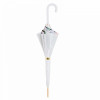Pasotti Ombrelli Парасоля-тростина  189 9L578-1 P біла з квітковим принтом шкіряна ручка - зображення 2