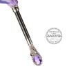 Pasotti Ombrelli Зонт-трость  185N 21284-14 W68 фиолетовый ручной работы ручка с фиолетовым камнем и кристаллами Swar - зображення 8