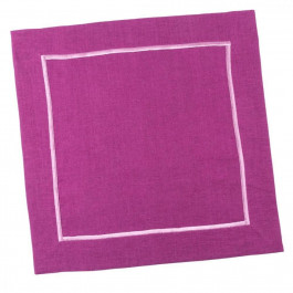 LiMaSo Серветка лляна однотонна фіолетова з вишивкою  SRLB49-40 40х40 см