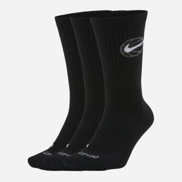 Nike Набір шкарпеток  U NK CREW EVERYDAY BBALL 3PR 3 пари чорний DA2123-010 - зображення 1