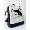 Alba Soboni Сумка-рюкзак  U22114-133130 жіноча з ЕКОшкіри чорно-біла з котом - зображення 5
