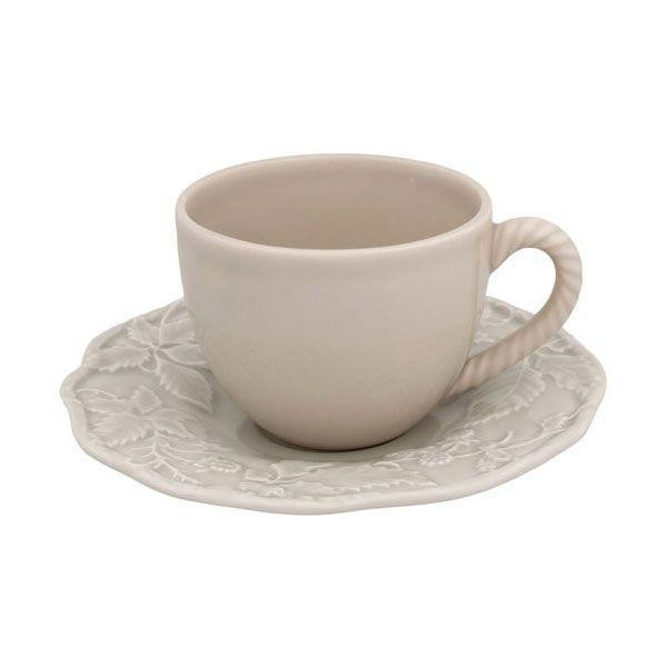 Bordallo Чашка с блюдцем для чая Артишок и птица 200 мл Белая (65017758-1) - зображення 1