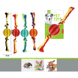 Nunbell Іграшка  для собаки м'яч із канатом для чищення зубів 5см (Z80455)