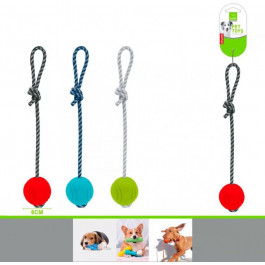 Nunbell Іграшка  для собак кольоровий м'яч на шнурку 6см (NB1625-10042)