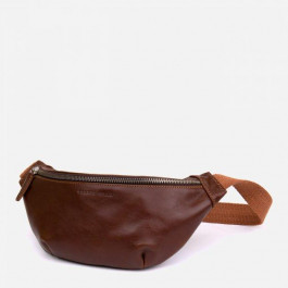 Grande Pelle Мужская поясная сумка кожаная  Рыжая (leather-11315)