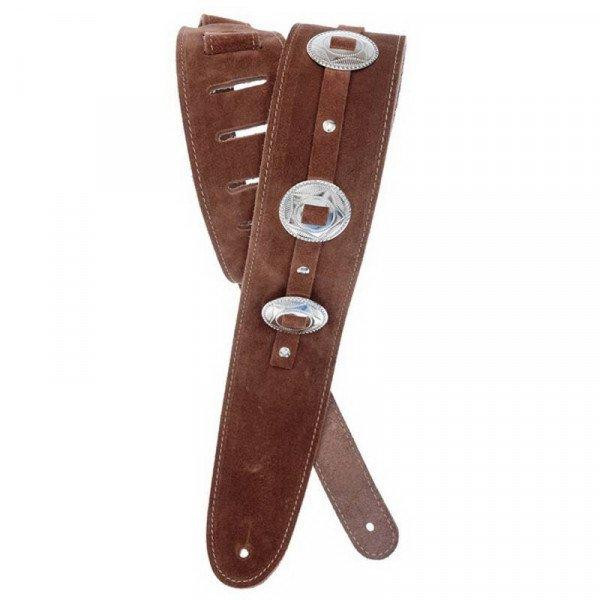 Planet waves PW25SSC01 DELUXE LEATHER GUITAR STRAP CONCHOS BROWN - зображення 1