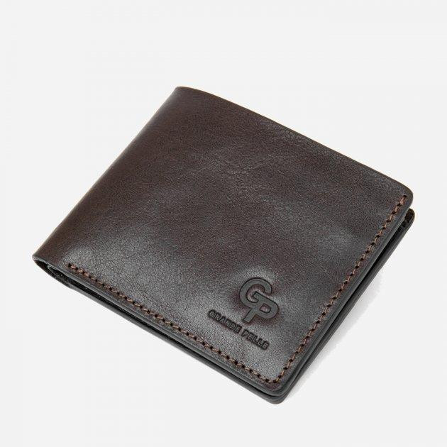 Grande Pelle Мужское портмоне кожаное  leather-11463 Коричневое - зображення 1