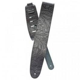   Planet waves PW25LE00 Embossed Leather Guitar Strap, Black