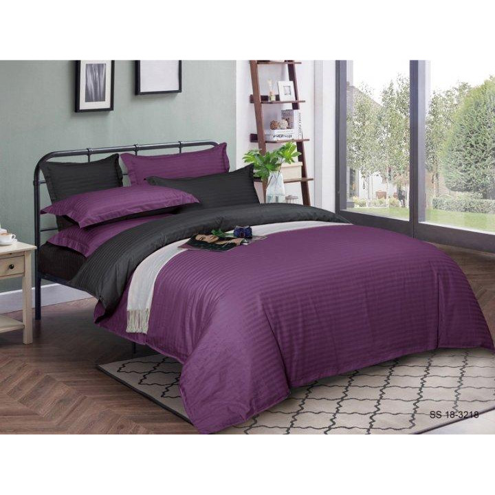 MirSon Наволочка з вушками  Satin Stripe 30-0009 + 30-0012 Violetta 70x70 см (2200005258194) - зображення 1