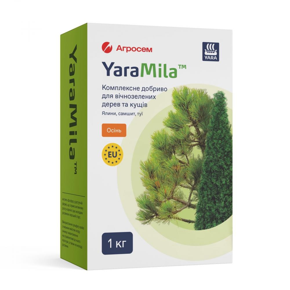 YARA Добриво для вічнозелених дерев та кущів YaraMila Осінь 1 кг - зображення 1