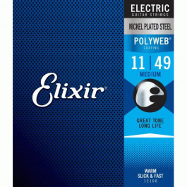   Elixir 12100 Polyweb Nickel Plated Steel Medium 11-49 (El PW M)