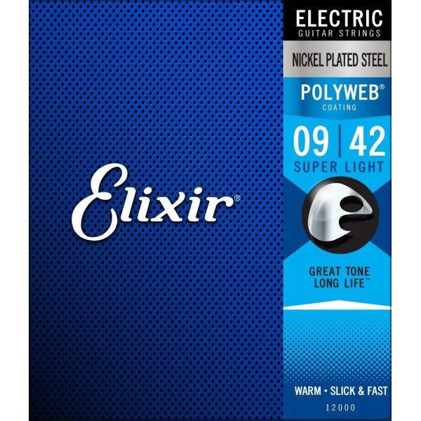Elixir 12000 Polyweb Nickel Plated Steel Super Light 9-42 (El PW SL) - зображення 1