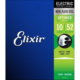 Elixir EL OW LH Optiweb Nickel Plated Steel Light-Heavy 10-52 (19077)