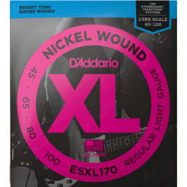 D'Addario Струны для бас-гитары ESXL170 XL Regular Light Double Ball End 45-100