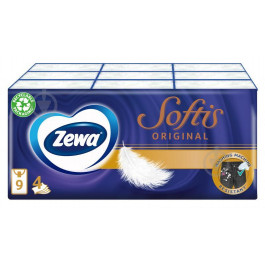 Zewa Носовые платки Softis четырехслойные 5 шт х 9 пачек (4006670360037)