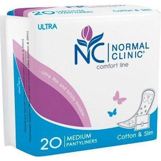 NORMAL Clinic Прокладки ежедневные  Ultra Comfort Cotton&Slim (с индив. упак) normal 20 шт. (3800213309917) - зображення 1