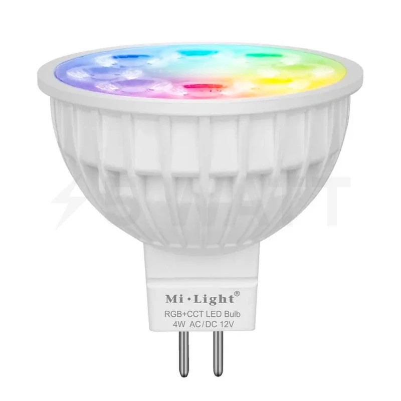 MiLight LED MR16 4W GU5.3 2700-6500K RGB DIM 12V (LL104-RGB+CCT) - зображення 1