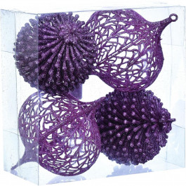 JUMI Набор декоративных шариков 4шт, 10см, пластик, лиловый (5900410893269)